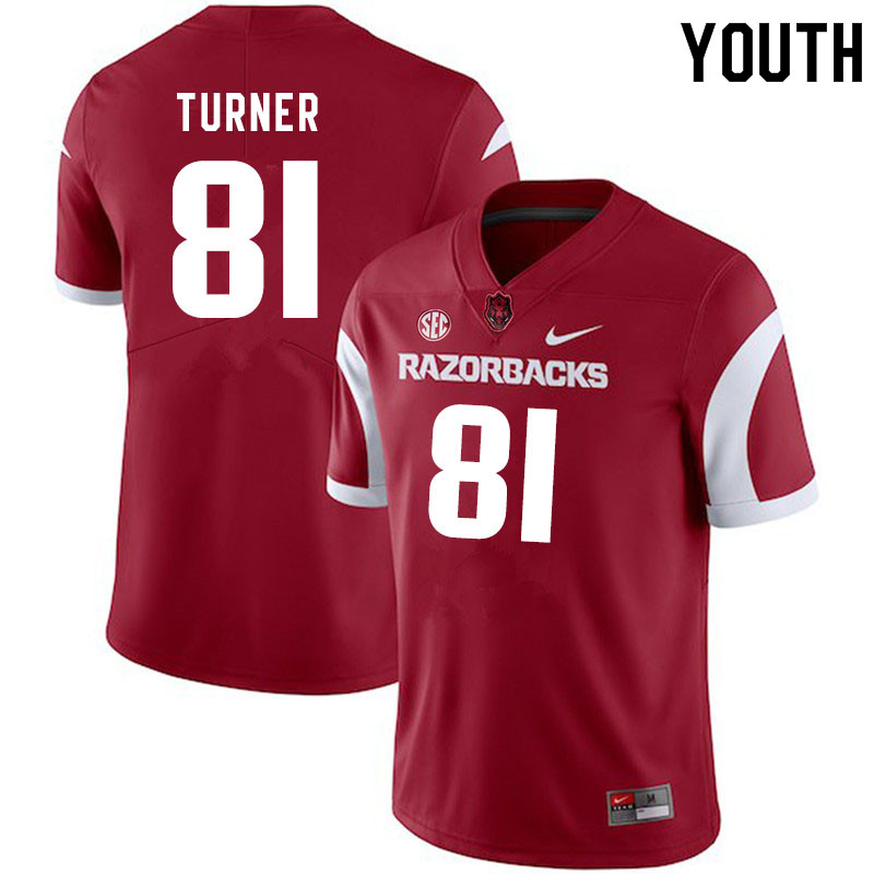 Youth #81 Darin Turner Arkansas Razorbacks College Football Jerseys Sale-Cardinal - Click Image to Close